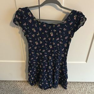 Kids dark blue floral dress